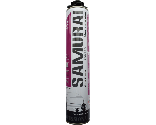 Піна пістолетна SAMURAI Premium Gun Foam 65, 805ml UKR ,930г