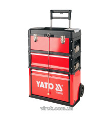 Чемодан-тележка для инструментов YATO 3-секции, на 2-х колесах с выдвижной ручкой [1]