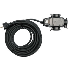 Подовжувач електромережевий YATO: l= 20 м, 16 A, 3Gх1,5 mm2, IP44 з розгалужовачем з 3 гніздами [4]