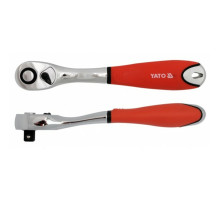 Тріщатка YATO : квадрат M=1/2"(12,7 мм), L=255 мм, з шарніром та вигнутою ручкою [6/24]