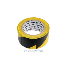 Стрічка сигнальна самоклеюча VOREL 48мм x 33 м. жовто-сіра, ПВХ [24]