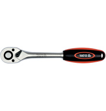 Тріщатка YATO : квадрат 3/8", L= 210 мм, 90Т [6/36]