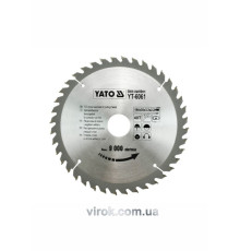 Диск пиляльний победітовий по дереву YATO: 184х30х3.2х2.2 мм, 40 зубців, R.P.M до 9000 1/хв [25/50]