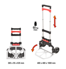 Візок 2- колісний розкладаний YATO: максим. навантаження 60 кг. 40 х 40 х 100 см [1]