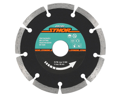 Диск відрізний алмазний сегментний STHOR : Ø= 125 мм, t-2.0 х h- 7 мм по кам, бетоні, кераміці [20]