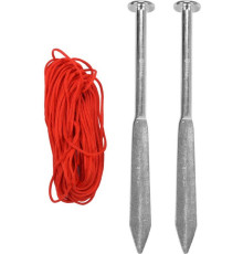 Кілки мулярські 2 шт. VOREL сталеві, Ø= 8 мм, l= 160 мм зі шнуром l= 10 м)(DW)