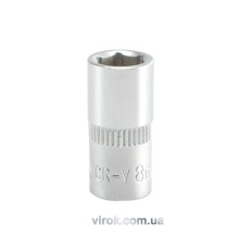 Головка торцева 6-гранна YATO : квадрат 1/4", М= 8 мм, L= 25 мм [24/240/400]