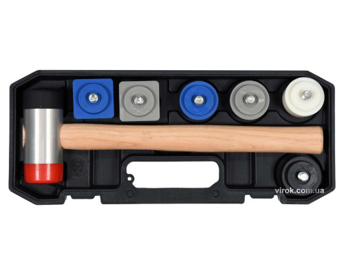 Молоток бляхарський YATO: з круглими Ø=42.5 мм і квадратними 43х43 мм насадками, L= 320 мм, 8 шт [8]