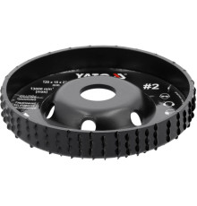 Диск-фреза випуклий до КШМ YATO по дереву, шпаклівці, гіпсу; Ø=120/22.2 мм, t= 18 мм шорстк № 2 [10]
