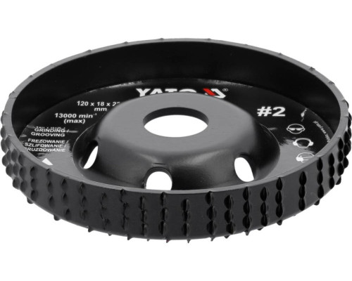 Диск-фреза випуклий до КШМ YATO по дереву, шпаклівці, гіпсу; Ø=120/22.2 мм, t= 18 мм шорстк № 2 [10]