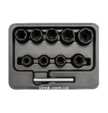 Набір головок для видалення зломаних гвинтів YATO : квадрат 3/8", h= 10 мм. 1 (Шт/Набір) [20]