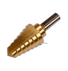 Свердло конічне ступінчасте титанове по металу YATO : Ø= 14-26 мм, HSS 4241, L= 70/40 мм [100]