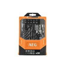 Набір свердл і насадок викруткових AEG: з шпинделем- 1/4", 25 свердл, 21 насадка, 50 шт. в футлярі