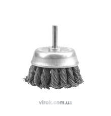 Щітка - крацовка VOREL вита ЧАШКА Ø-75мм стержень [12/96]