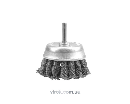 Щітка - крацовка VOREL вита ЧАШКА Ø-75мм стержень [12/96]