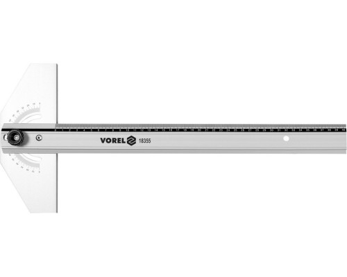 Кутник установний алюмінієвий VOREL: l= 400 мм, 2 сторони 0-90°, з метричною шкалою [100]