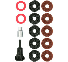 Шайби абразивні для очистки штифтів ступиць YATO з обладунками 1/2", 14 елем. [10/40]