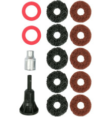 Шайби абразивні для очистки штифтів ступиць YATO з обладунками 1/2", 14 елем. [10/40]