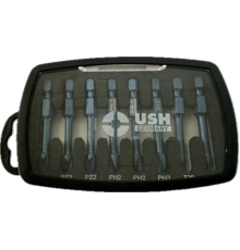 Набір насадок викруткових Blueshock USH: 1/4"х 50 мм, PH2(х2)-3, PZ2(х2)-3; T20-25, 8 елем.