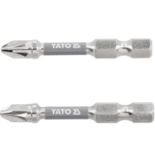 Насадка викруткова YATO PZ2 х 50мм. HEX 1/4", покрита нікелем, 2шт.[10]