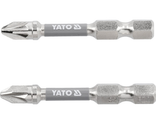 Насадка викруткова YATO PZ2 х 50мм. HEX 1/4", покрита нікелем, 2шт.[10]