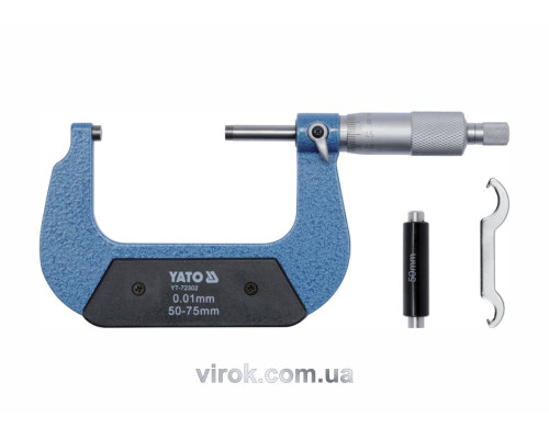 Мікрометр YATO з точністю 0.01 мм в діапазоні 50 - 75 мм [50]