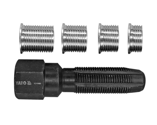 Мітчики для ремонту різьби "свічок" запалу YATO, M14x1,25 і M16x1,25 з 6-гран. приводом, 5 шт. [12]