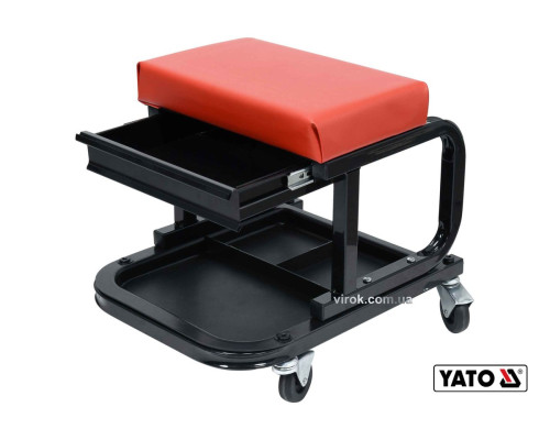 Табурет на колесах YATO с ящиком, 440 x 360 x 390 мм, 150 кг [2]