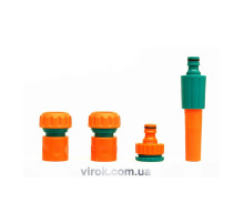 Зрошувач прямий FLO з набором з'єднань 1/2", 3/4", 1", ABS-пластик, 4 шт [12/72]