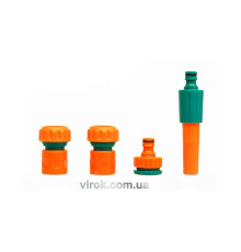 Зрошувач прямий FLO з набором з'єднань 1/2", 3/4", 1", ABS-пластик, 4 шт [12/72]
