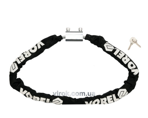 Замок велосипедний ланцюговий VOREL : Ø= 7 мм x 1200 мм. на ключ [12]