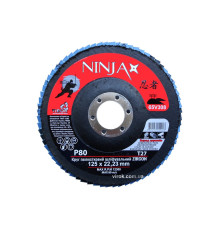 Круг пелюстковий шліфувальний NINJA Zirconium : Т27, 125х22 мм, Р80, Al, Inox, Steel [10/200шт. уп]