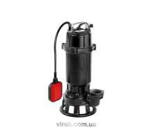 Насос для грязной воды сетевой чугунный YATO, с измельчителем, 750Вт, 16000 л/ч, макс.высота-13м.