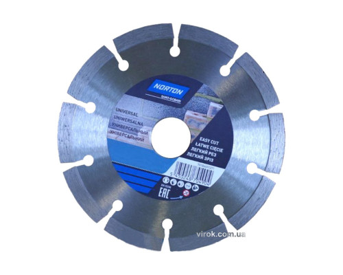 Диск алмазний NORTON-DIY UNIVERSAL сегментний: Ø= 230/25.4/ 22.23 мм