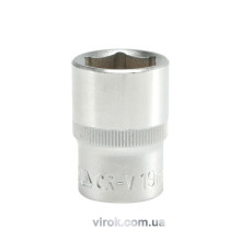 Головка торцева 6-гранна YATO : квадрат 1/2", М= 19 мм, L= 38 мм [12/120/240]