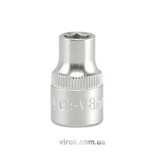 Головка торцева 6-гранна YATO : квадрат 3/8", М= 8 мм, L= 28 мм [24/240/480]