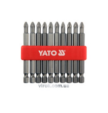 Насадки викруткові YATO : "Philips" PН2 x 75 мм. HEX 1/4". 10 шт  [25/200]
