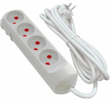 Удлинитель сетевой VIROK: l= 2 м, с 4 гнездами без заземления