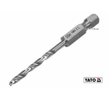 Сверло по металлу YATO: HSS6542, Ø=3.2мм, HEX-1/4", l=65/34мм,для нержав.,конструкт.,лег.стали(DW)