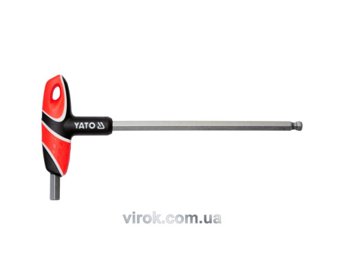 Ключ шестигранний YATO : тип "T", M10 мм, двосторонній, кульковий наконечник L= 200 мм [12/96]