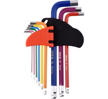 Ключі шестигранні з кулькою YATO : М1.5-10 мм, Г-подібні, HRC 58-62, S2 [10/50]