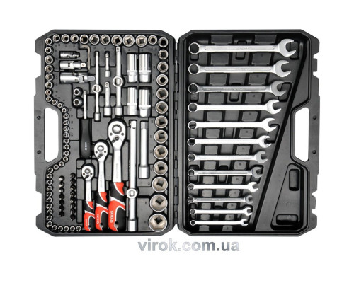 Набір головок торцевих YATO : квадрат 1/2", 3/8", 1/4" з інструментами, насадками. 111 шт. [2]