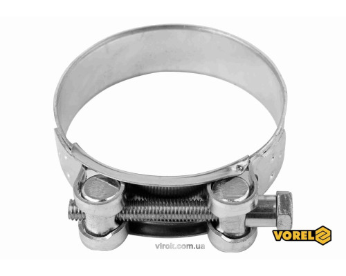Хомут сталевий, з гвинтовим затискачем GBS W1 VOREL : Ø= 80-85/ 24 мм, оцинкований [100]