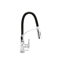 Змішувач води FALA "FLEXIBLE-2" для раковини з гнучкою чорною лійкою, регулюв. потоку води, l=60 см