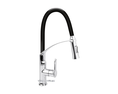 Змішувач води FALA "FLEXIBLE-2" для раковини з гнучкою чорною лійкою, регулюв. потоку води, l=60 см