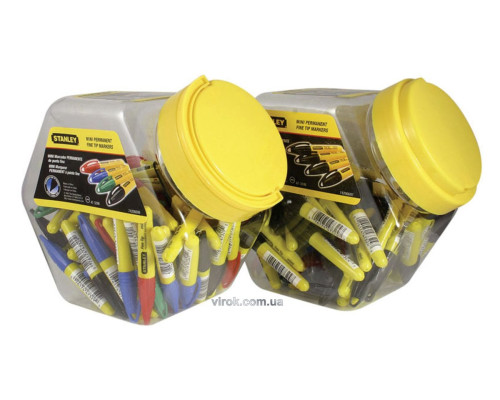 Маркер STANLEY "Mini" : чорний, загострений наконечник. [72] (Шт/Уп)