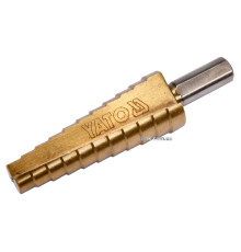 Свердло конічне ступінчасте титанове по металу YATO : Ø= 10-20 мм, HSS 4241, L= 75/52 мм [20/200]