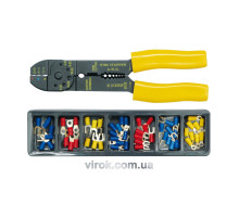 Кліщі для обтискання і зачистки проводів VOREL з контактними наконечниками, кпл. 100 шт. [25/50]