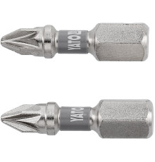 Насадка викруткова YATO PZ1 х 25мм. HEX 1/4", покрита нікелем, 2шт.[10]