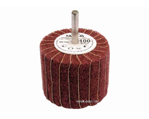 Круг пелюстковий шліфувальний YATO : подовжений Ø=60 мм, К200, шпиндель Ø= 6 мм, H= 50 мм [10/60]